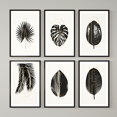 Botanical Bliss: Modern Plant Paintings 3D model image 1 