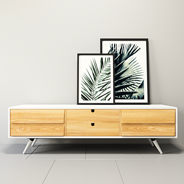 Elegant Palm Shade Sideboard 3D model image 1 