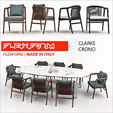 Sleek and Stylish: FLEXFORM Table & CLARKE Chair- CRONO 3D model image 1 