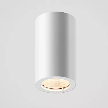 Sleek White Aluminum Ceiling Lamp 3D model image 1 
