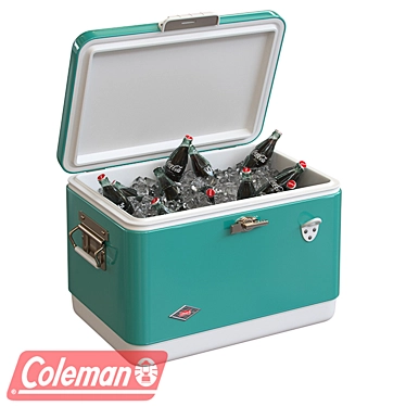 Coleman Steel Cooler - Durable and Portable 3D model image 1 