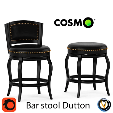 Elegant Gevei Wood Dutton Stool 3D model image 1 