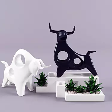 Ceramic set on the desktop