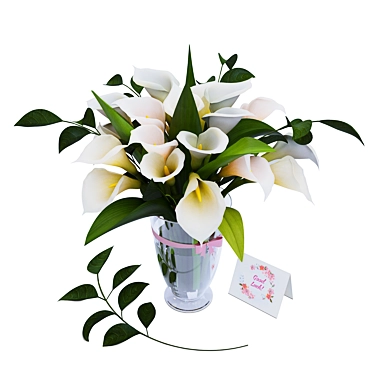 Product Title: Elegant Callas Bouquet 3D model image 1 