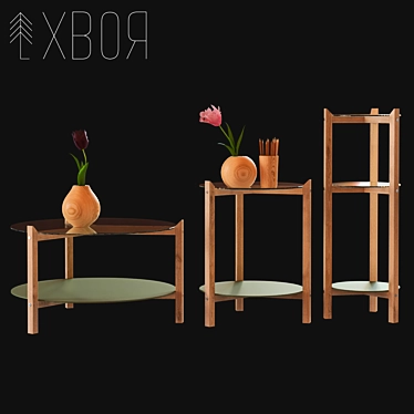 Stylish HVOYA Table Set 3D model image 1 