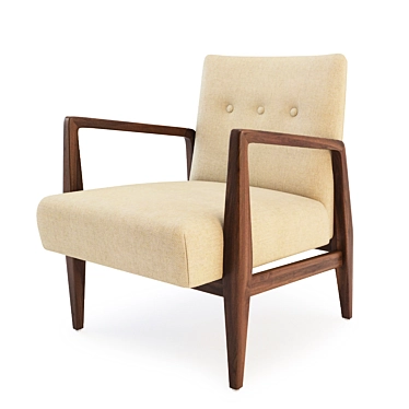 Sleek Walnut Armchair: Jens Risom 3D model image 1 