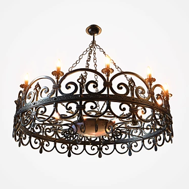 Forged Elegance Chandelier 3D model image 1 