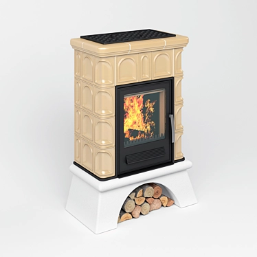 ABX Britania L Tiled Stove-Fireplace 3D model image 1 