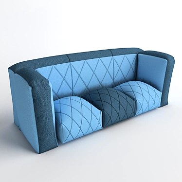 Cozy Blue Sofa 3D model image 1 