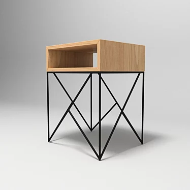 Elegant Prince's Cupboard: Black Legs, Light Oak Countertop 3D model image 1 