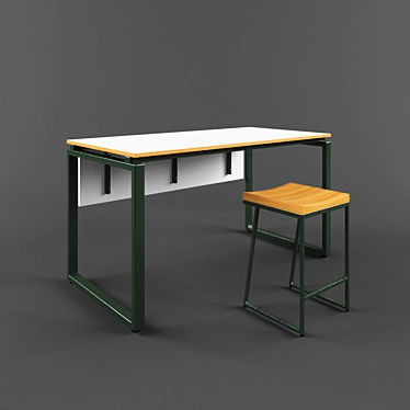 Supernova Table & Stool Set 3D model image 1 