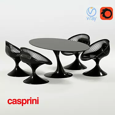 Modern Table Set with 3D MAX 3D model image 1 
