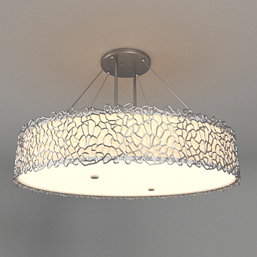 Silver Coral Oval Chandelier Pendant 3D model image 1 