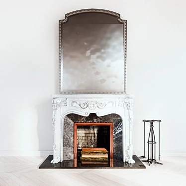 Elegant Mirror Fireplace 3D model image 1 