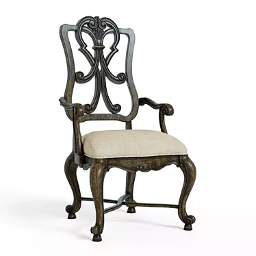 Rustic Charm Wood Armchair 3D model image 1 