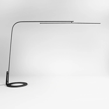 Sleek Steel Swivel Lamp 3D model image 1 