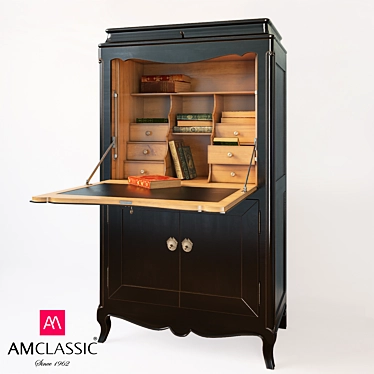 Classic Secretary Desk - AM Pompadour 3D model image 1 