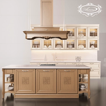 Stylish Siena Kitchen Set 3D model image 1 