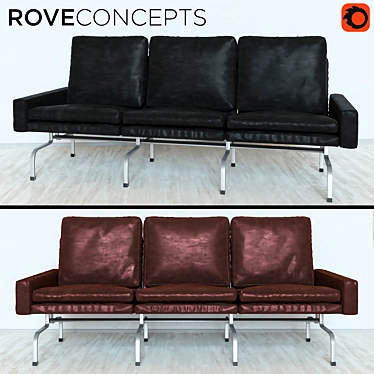 Elegant Leather PK31 Sofa 3D model image 1 