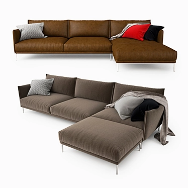 Elegant Moroso Gentry Corner Sofa 3D model image 1 