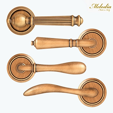 Elegance in Three Colors: Melodia Door Handles (ANTIK, BETA, LAGUNA) 3D model image 1 