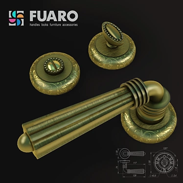 FUARO Demetra Door Handle 3D model image 1 