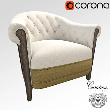 Deconstructed Chambery Accent Chair 3D model image 1 