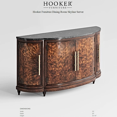 Elegant Skyline Server: Hooker Furniture 3D model image 1 