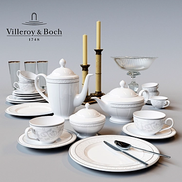 Elegant Villeroy & Boch Gray Pearl 3D model image 1 