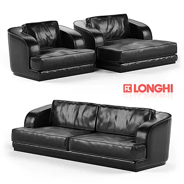 Elegant Aston Chairs and Sofa 3D model image 1 