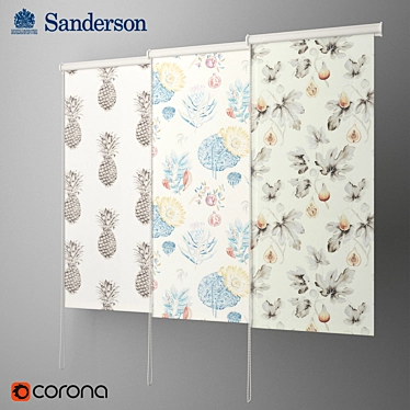 Sanderson Roller Blinds: Stylish and Functional 3D model image 1 