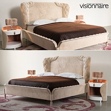 Luxury Visionnaire Alice Bed Set 3D model image 1 