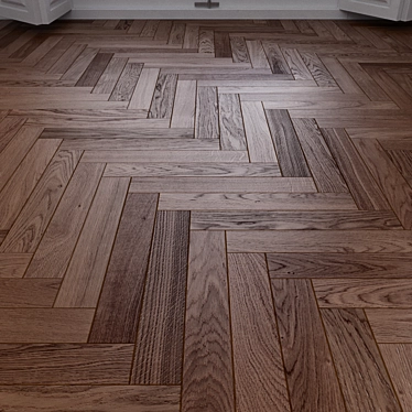 Oak Herringbone: High-Quality Real-World Floor 3D model image 1 