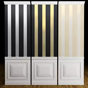 Elegant Striped Wallpaper by Beibehang 3D model image 1 