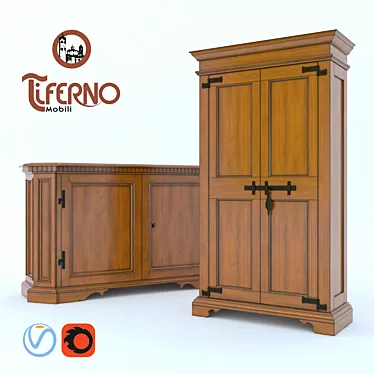 Sandra Wardrobe & Comod Set 3D model image 1 