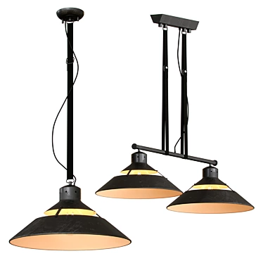 Industrial Mantra Double Lamp 3D model image 1 