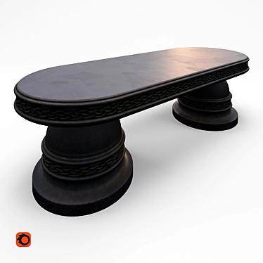 Sleek Sphere Bench 3D model image 1 