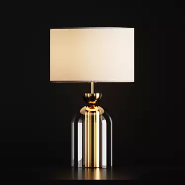 Elegant Glass Dome Table Lamp 3D model image 1 