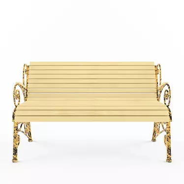 Multi-Purpose Wooden Bench: 3D Model 3D model image 1 