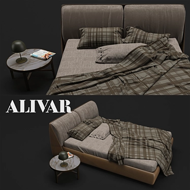 Elegant Alivar Lagoon Bed 3D model image 1 