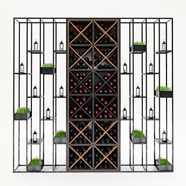 Modular Wine Shelf Station 3D model image 1 