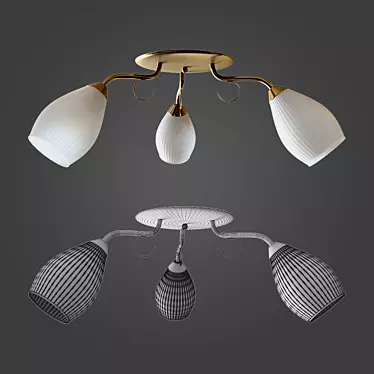 Elegant Glow: 3-Light Ceiling Chandelier 3D model image 1 