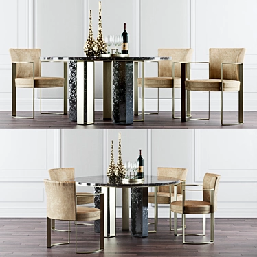 Luxurious Fendi Casa Dining Set 3D model image 1 