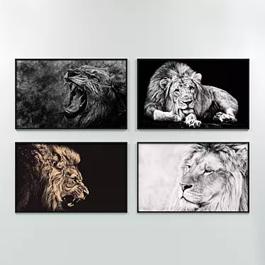 Abstract Lion Paintings 3D model image 1 