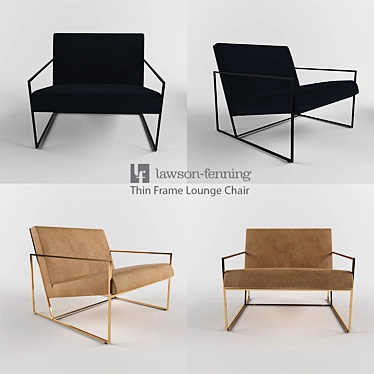 Sleek Metal Lounge Chair 3D model image 1 