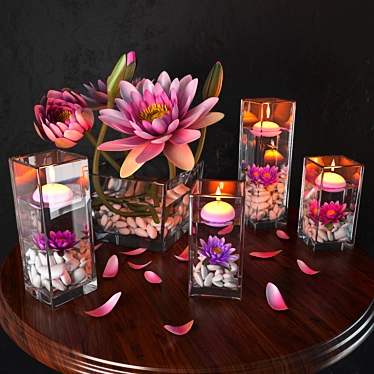 Floating Water Lily Candles 3D model image 1 