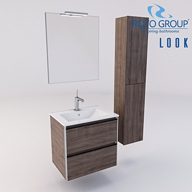Royo Group LOOK 600 - Stylish 2 Drawer Vanity 3D model image 1 