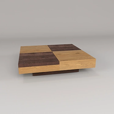 Elegant Oak Cocktail Table 3D model image 1 