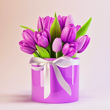 Elegant Tulips for Lifelike Floral Decor 3D model image 1 