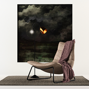 Elegant Leather Chair Set 3D model image 1 